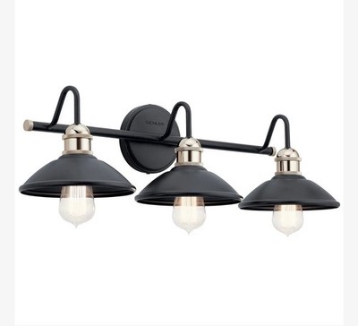 Kichler 45945 Clyde 3 Light 27''W Bathroom Vanity Light - Black