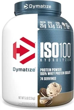 Dymatize ISO100 Whey Protein Powder Isolate, Cookies 74 Servings (Pack of 1) 