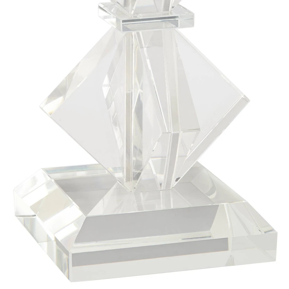 Diamond 11 1/2" High 2-Stack Shiny Clear Glass Pillar Candle Holder - Image 3 of 4