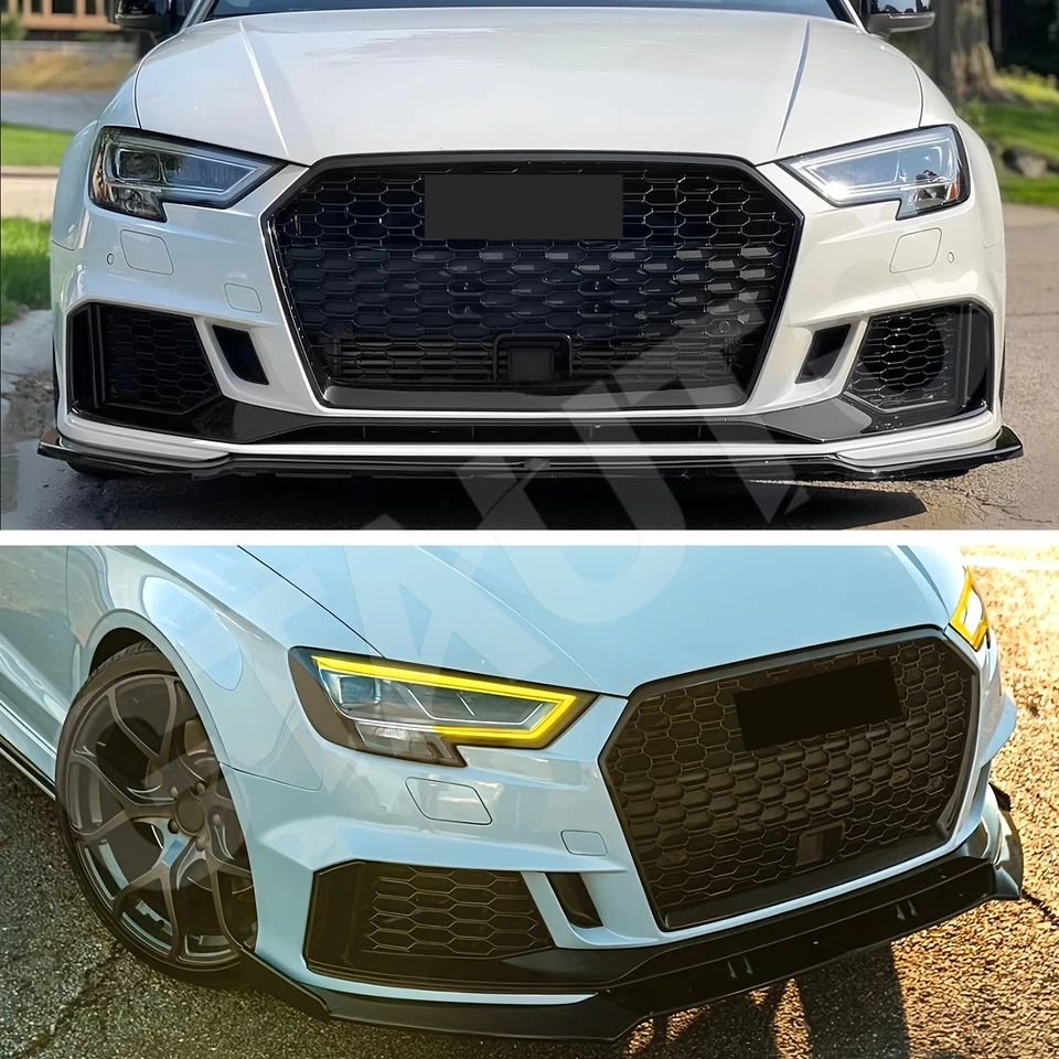 Front Bumper Cover w/Grille ACC Facelift Set To RS3 Style For 2017-2020 Audi A3 Foto 3 de 4
