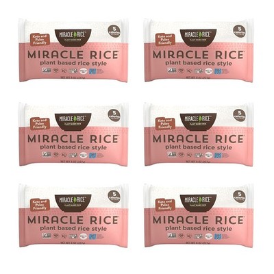 miracle noodle Miracle Rice, 8 Oz (Pack of 6), Plant Based Shirataki Konjac Rice