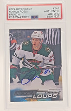 2022-23 Upper Deck #243 Marco Rossi Young Guns French Auto / Hand Signed PSA