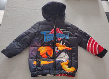 Members Only Looney Tunes Space Jam Kid's Hooded Puffer Zip Jacket Coat Size 3T
