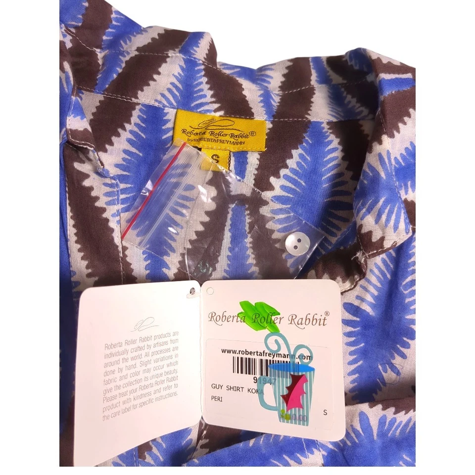 ROLLER RABBIT Button Down Lightweight Cotton Top SZ Small NEW RET$138 - Image 4 of 4