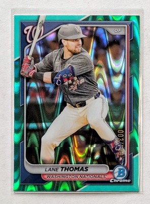 2024 Bowman Chrome Lane Thomas Aqua RayWave Refractor /199 #75 Nationals
