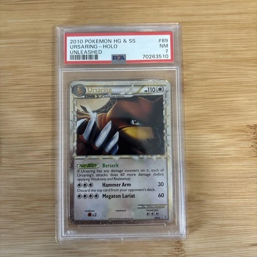 2010 POKEMON HEARTGOLD & SOULSILVER UNLEASHED #89 URSARING-HOLO PSA 7