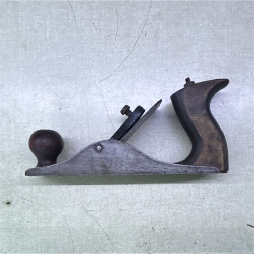 Bench Plane Steel Blade Metal Wood Brown Black Vintage Hand Tool