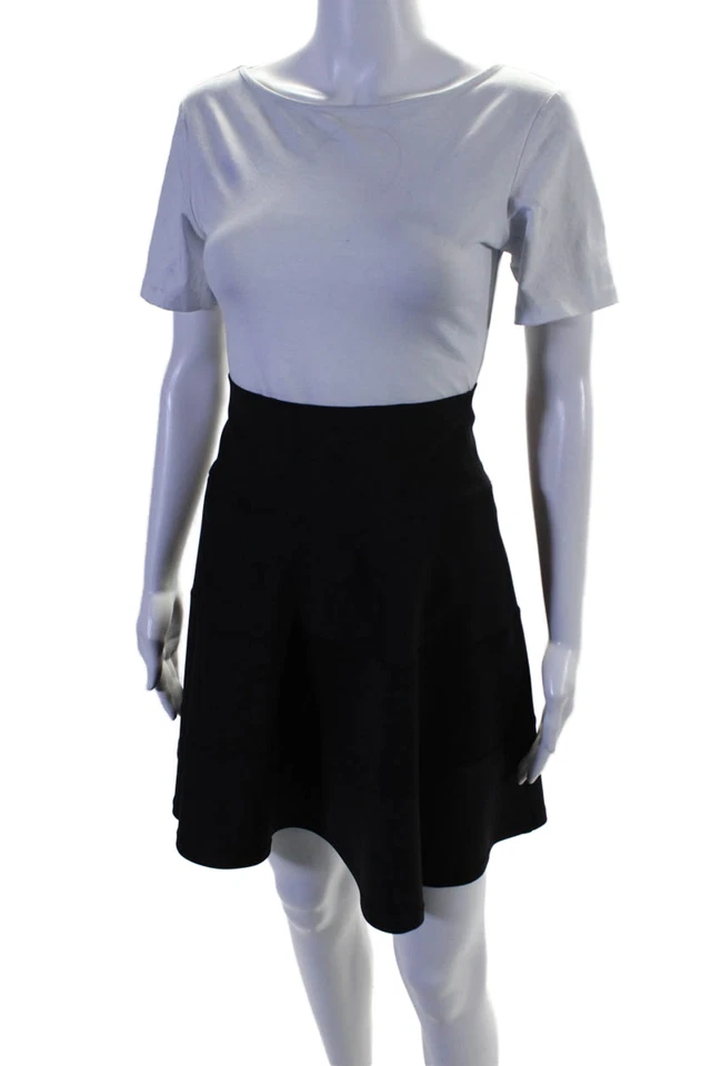 Женская мини-юбка Robert Rodriguez с застежкой-крючком без подкладки расклешенная черная размер 6 - Изображение 2 из 4