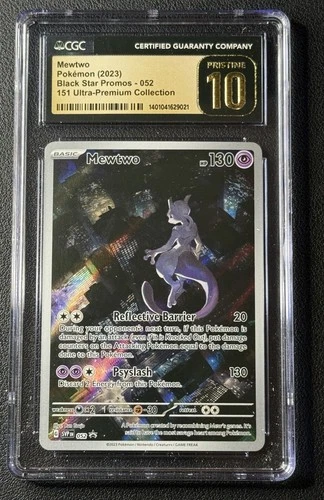 MEWTWO CGC 10 PRISTINE 2023 POKEMON 151 ULTRA PREMIUM BLACK STAR PROMOS #052 021