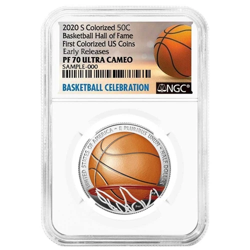 2020-S Proof 50c Basketball Hall of Fame Half Dollar Colorized NGC PF70UC ER ...