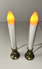 Vintage Electric Window Candle Lamp Solid Brass  w/ Light Bulb 2 Pk Lot