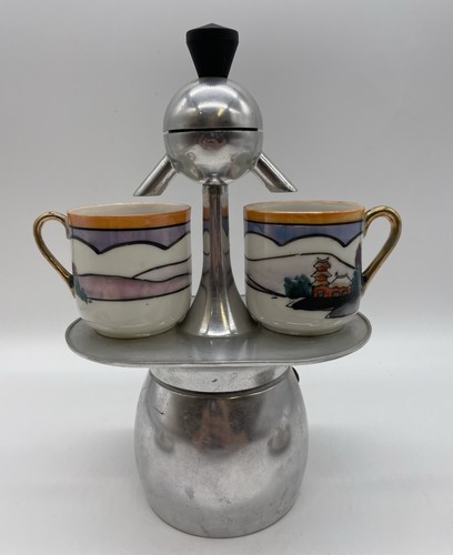 Cafetera Moka italiana vintage Omet Papalina Express 2 tazas estufa espresso