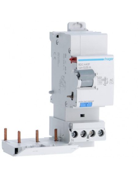 Bloc différentiel 3P+N 40A 30mA HAGER protection tétrapolaire contre fuite courant
