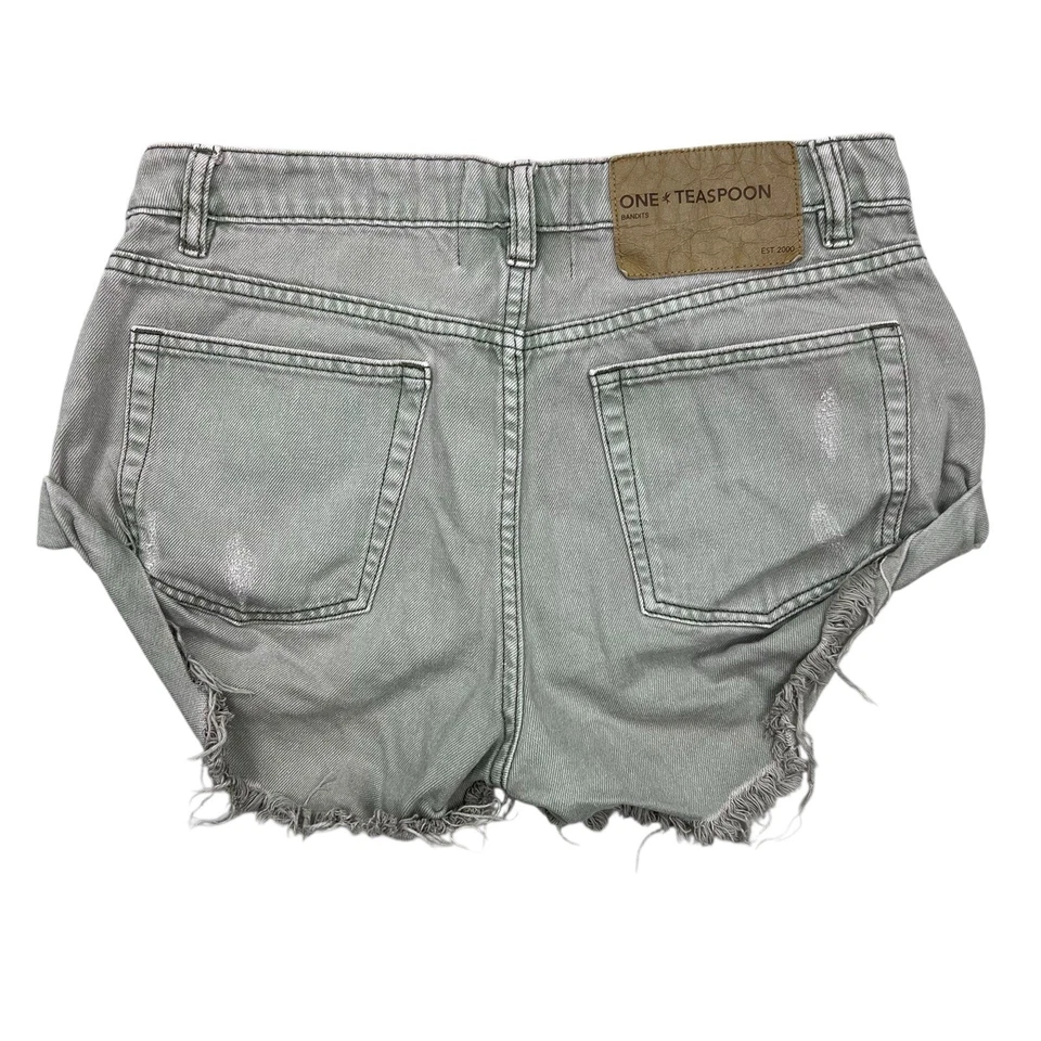 Pantalones Cortos One Teaspoon Mujer Talla 26 Gris Bandidos Denim Envejecido Corte Foto 2 de 4