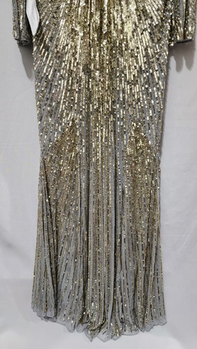 Vestido dorado platino Mac Duggal talla grande 14 $598 - Imagen 6 de 8