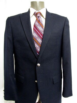 Hart Schaffner Marx Polyester Blend 40L Mens Traditional Navy Blazer Recent