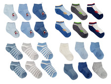 Boys Kids Baby Boys Trainer Liner Socks Seamless Cotton 0-10Yrs 6Pk Little Team
