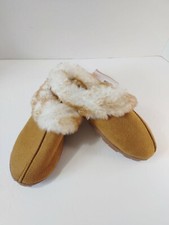 Jessica Simpson Tan Indoor Outdoor Memory Foam Shoes Slippers Size S/M