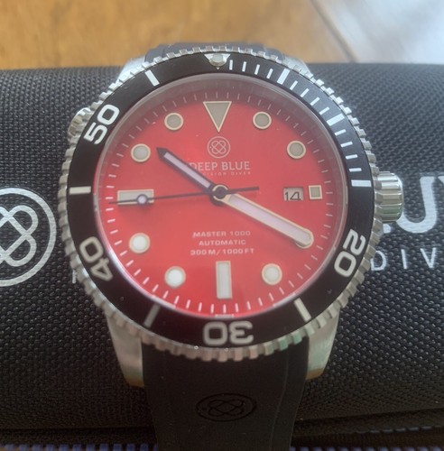 Deep Blue Master 1000, mov.  NH35, 30 Atm., 44 mm., valvola elio, data - Foto 1 di 6