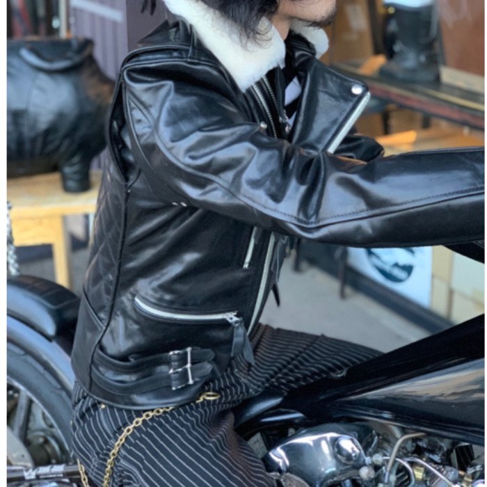 SKULL FLIGHT Leather Jacket Twin Zip Riders SFL23-001 Motorcycle 