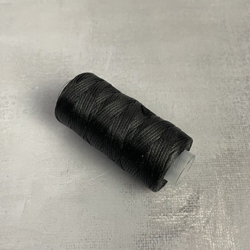 Bobine de fil à coudre noir polyester ciré 150D 0.8mm 50m idéal couture cuir DIY - Imagen 2 de 3