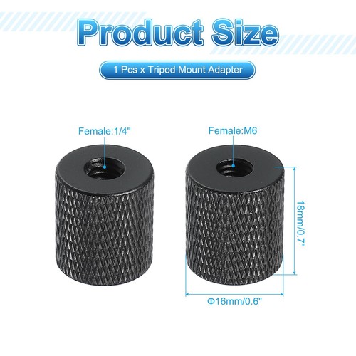 Tripod Screw Adapter 1/4" Female to M6 Female Tripod Nut Connectors Camera Mo... - Picture 2 of 7
