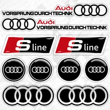 For Audi Ring Sport S Line Car Logo Sticker Vinyl 3D Decal Stripes Logo Decor
