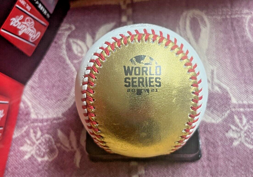 2021 Rawlings Official GOLD MLB World Series Astros vs Braves Dueling Baseball