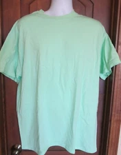 Gilden Plain Cotton T-shirt Mint Green Men's XL 100% cotton ~ NEW