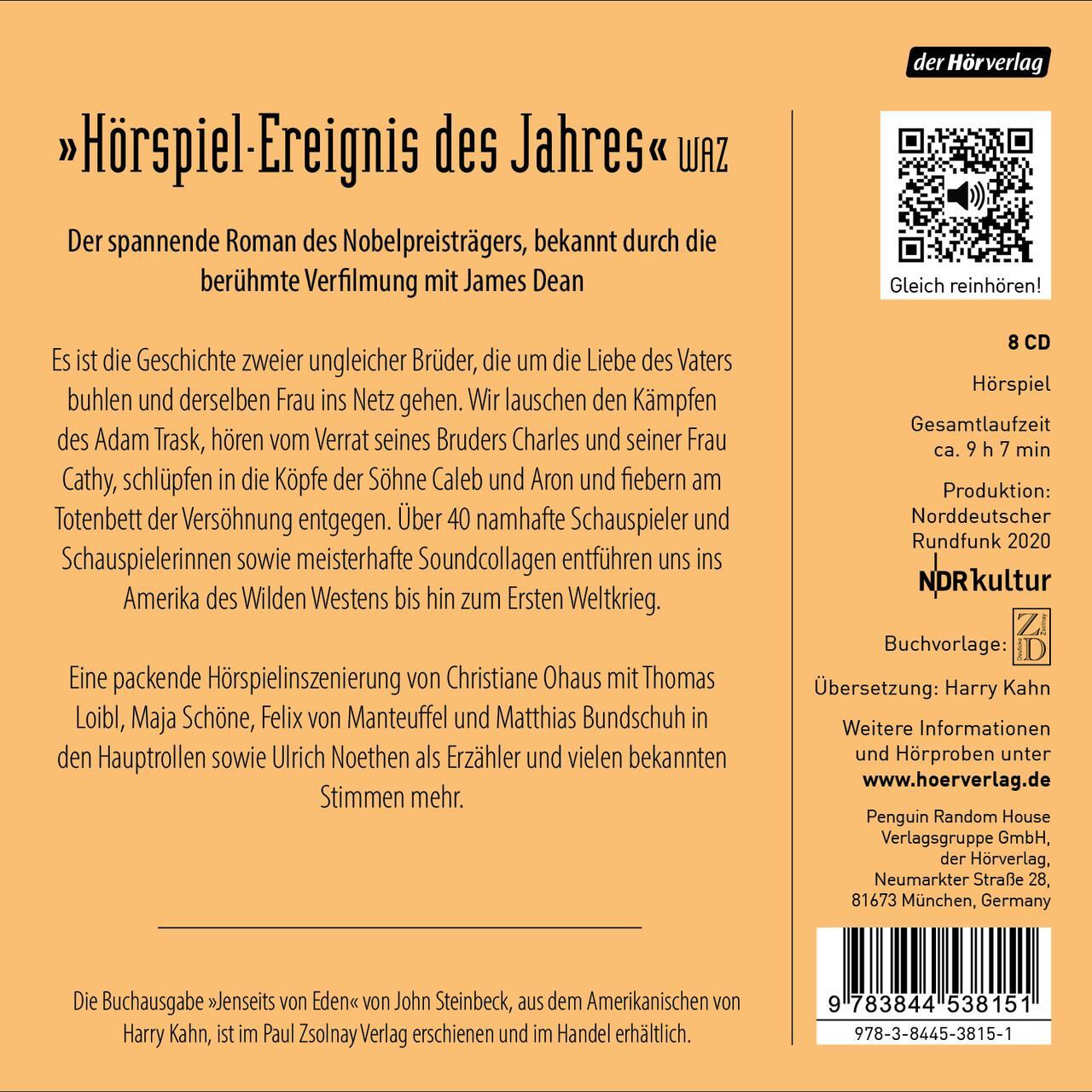 Thumbnail - Jenseits Von Eden John Steinbeck - Hörbuch