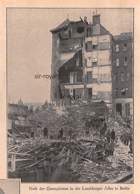 Berlin - Landsberger Allee - Hochhaus nach Gas Explosion - 1928 ~11x15cm