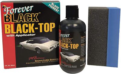 Forever Black Convertible Top Restorer Gel 8 Fl Oz Long Lasting UV Protection