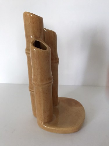Ceramic Arts Studio Madison Wis. Bamboo 6" Bud Vase Tiki Decor - Picture 2 of 8