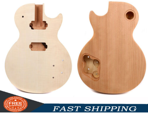DIY Electric Guitar Body Unfinished Mahogany Flame Maple for Guitar Parts