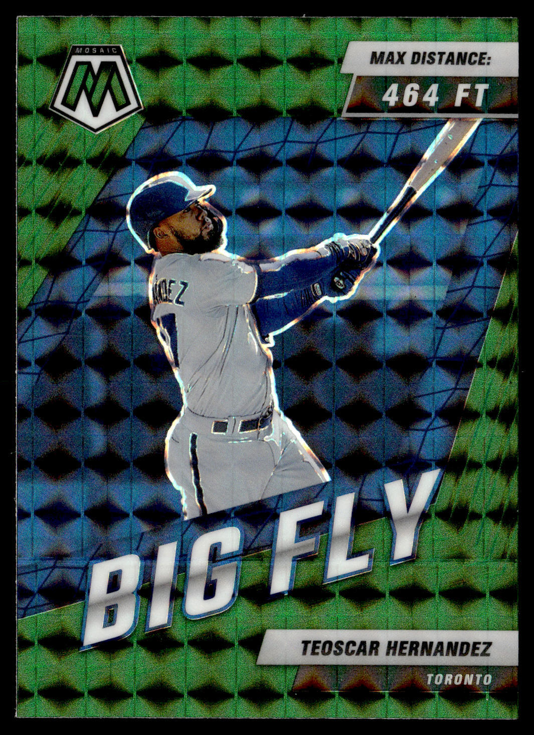 2022 Panini Mosaic Teoscar Hernandez #BF-10 Big Fly Green Mosaic Blue Jays