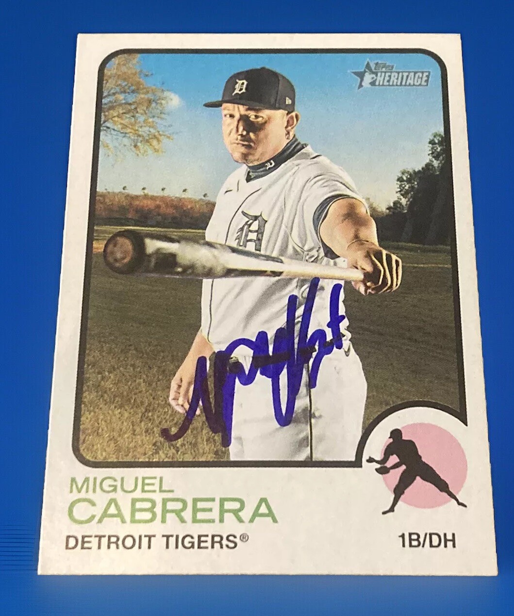 Miguel Cabrera Signed 2022 Topps Heritage Autographed Card Auto Detroit Tigers
