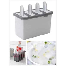 2Pack 4-Cell Silicone Popsicle Maker DIY Ice Pop Mold Fruit Cream Tray BPA-Free