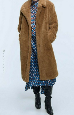 long faux fur coat zara