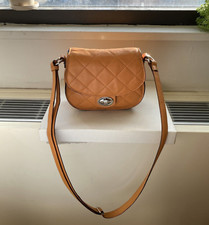 Picard Saddle Crossbody Purse Quilted Flap Bag Leather Mustard Adjustable Strap