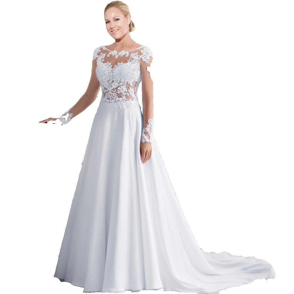 Vestido de encaje Cristal/Diamante Vestido de playa s de novia