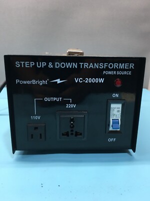 Transformateur Voltage PowerBright VC2000W 2000W - Convertisseur Step Up/down, Reconditionné Avec Garantie 1 An