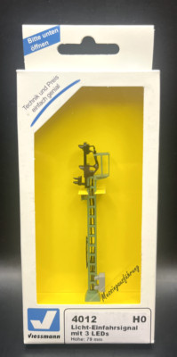 Viessmann	H0 4012 Licht-Einfahrsignal mit 3 LEDs, 79mm hoch | OVP | unbenutzt