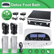 New Dual Foot Bath Spa Ion Detox Ionic Cleanse Machine Infrared Belt Large LCD