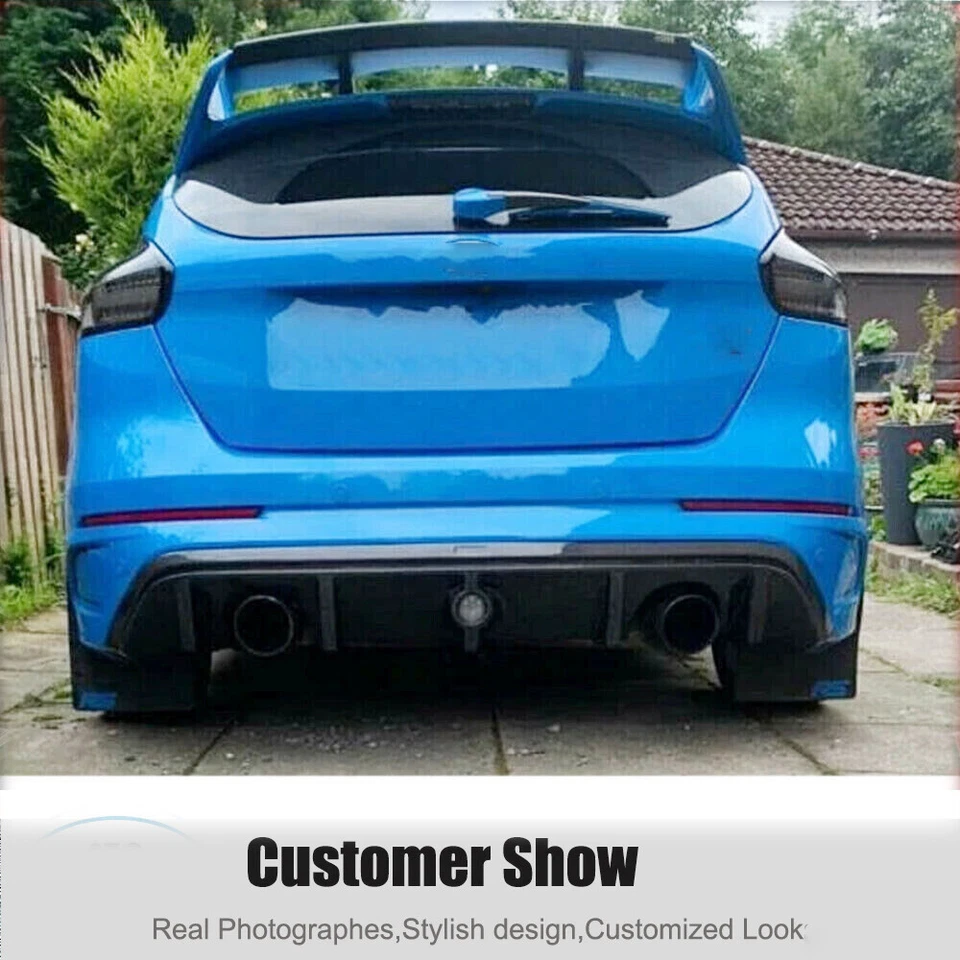 For Ford Focus RS MK3 Hatchback 2016-2018 Carbon Fiber Rear Bumper Diffuser Lip - Image 3 of 4