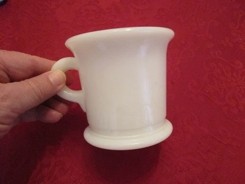 Vintage ANCHOR HOCKING White Milk Glass Shaving Mug w/ C Handle