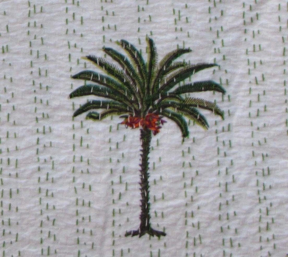 Indian Handmade Tree Deign Quilt Kantha Bedspread Throw Cotton Blanket Twin  - Image 3 of 3