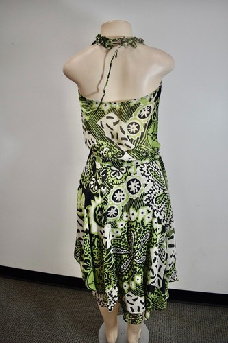 ETRO Milano Green SILK Multicolor Floral Dress Size 42 / 6 US On Sale - Picture 14 of 14