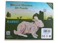 Hase 3D Puzzle Holz Tiere Holzbausatz Steckpuzzle Holzpuzzle Bausatz Bauernhof