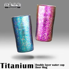 Outdoor Titanium Cup Pure Titanium Double Insulated Water Cup Beer Cup Camping