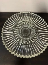 VTG Cut Glass Candy NUT Serving Dish In 5 Sections Oblong Classy